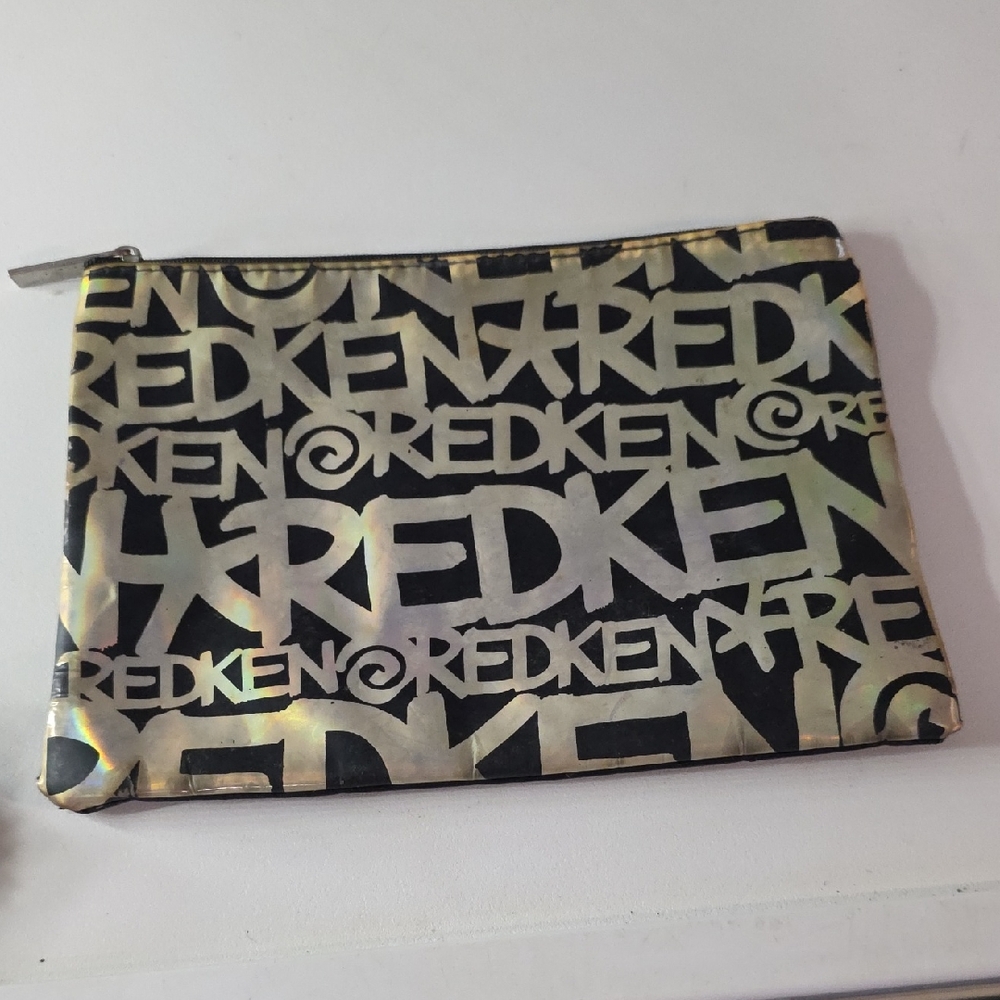 Redken Black and Silver Logo Cosmetic Pouch